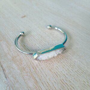 Kinsley Armelle Bangle Collection - Silver Quartz Bracelet
